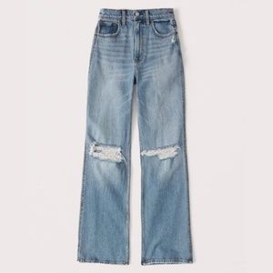 ABERCROMBIE 90s Relaxed Jean Ripped Blue size 27r